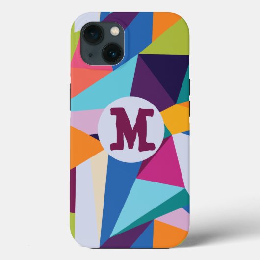 Coque iphone Abstrait coloré avec initial (Verso)