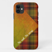 Coque iphone abstrait de plaid orange (Dos)