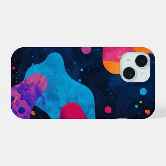 coque iphone _ Abstrait Neon Splatter (Verso Horizontal)