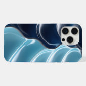 Coque iPhone abstraite bleu brillant (Verso Horizontal)