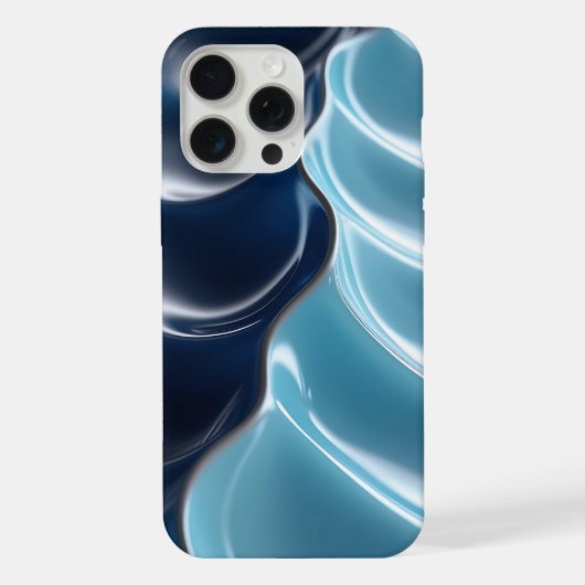 Coque iPhone abstraite bleu brillant (Verso)