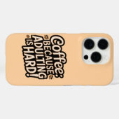 Coque iphone "Adulter est dur" de Coffee Lover (Verso (horizontal))