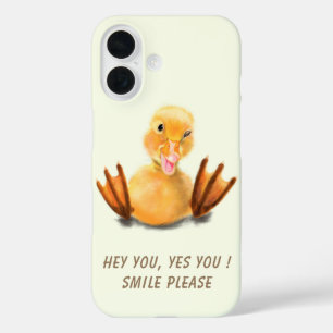 Coque iphone amusant avec Happy Duck - Texte perso