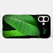 Coque iphone Apple à feuille verte personnalisé (Verso (horizontal))