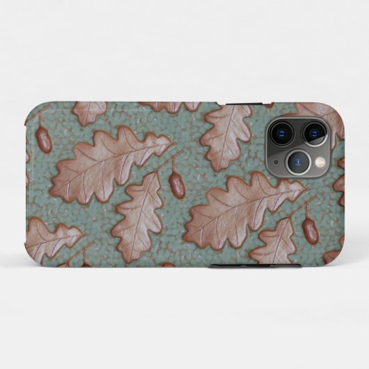 Coque iphone Apple avec feuilles en chêne (Dos (Horizontal))