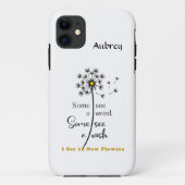 coque iphone avec Dandelion et message de soins (Dos)