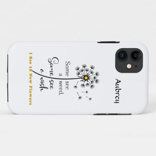 coque iphone avec Dandelion et message de soins (Dos (Horizontal))