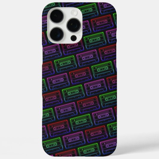 Coque iphone avec Motif de casette Neon Multicolor (Verso)