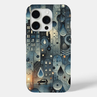 coque iphone avec une atmosphère de ville pluvieus