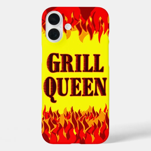 Coque iphone barbecue Grill Queen Red Flames (Verso)