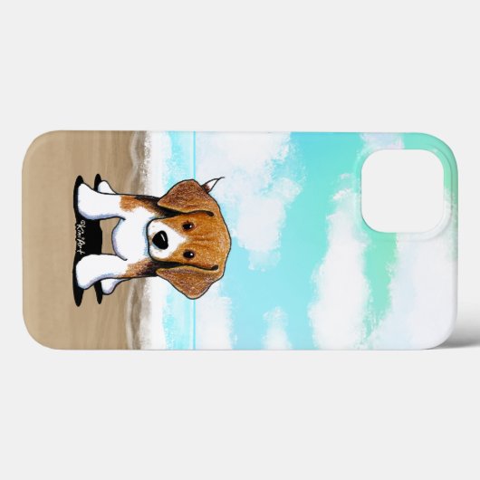 Coque iphone Beagle KiniArt Beach (Verso (horizontal))