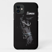 Coque iphone Black Horse Racing (Dos)