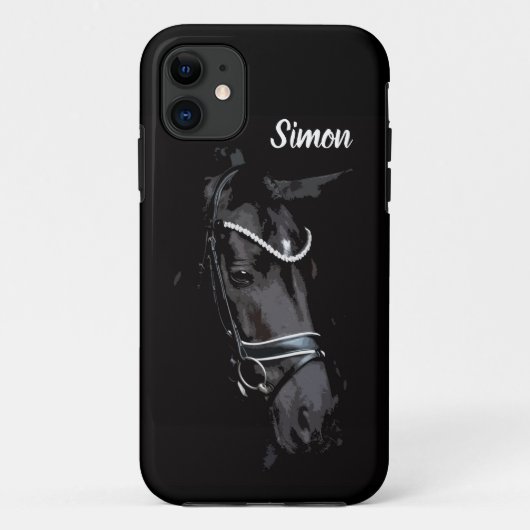 Coque iphone Black Horse Racing (Dos)