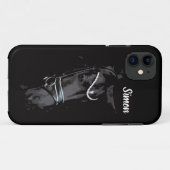 Coque iphone Black Horse Racing (Dos (Horizontal))