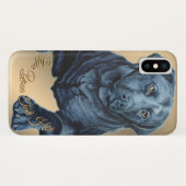 Coque iphone Black Labrador Coque personnalisé pou (Dos (Horizontal))