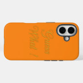 Coque iphone blanc arrière - plan orange brillant (Verso (horizontal))