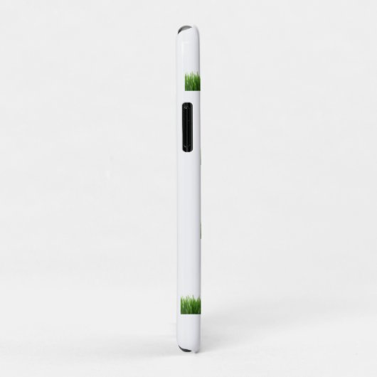 Coque iphone blanc avec patchs d'herbe verte - Nat (Dos/Droite)