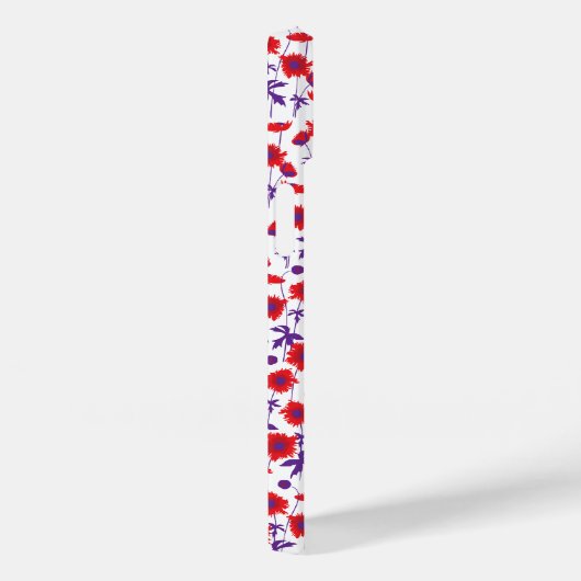 Coque iphone blanc de pavot à damas botanique (Verso / Droite)