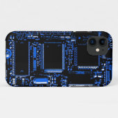 Coque iphone bleu circuit (Dos (Horizontal))