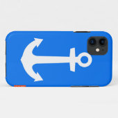 Coque iphone bleu d'Ancre (Dos (Horizontal))