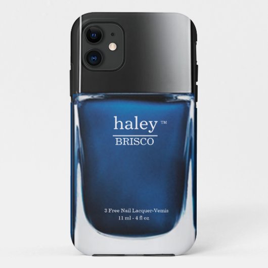 Coque iphone bleu de bouteille de vernis à ongles (Dos)