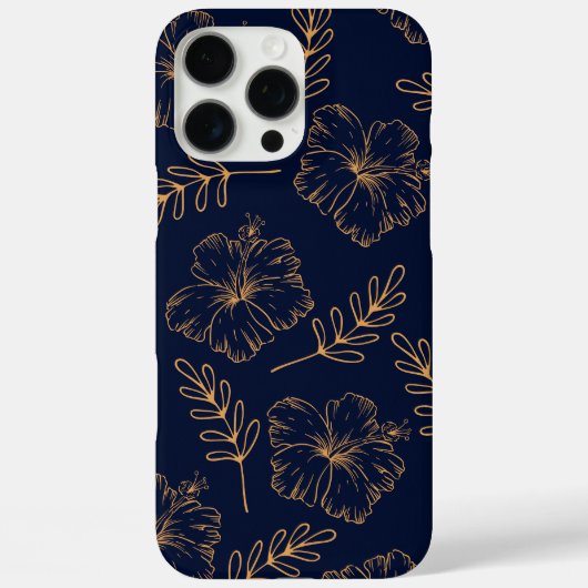 Coque iphone bleu foncé de la marine | Design flor (Verso)