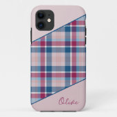 Coque iphone bleu marine rose (Dos)