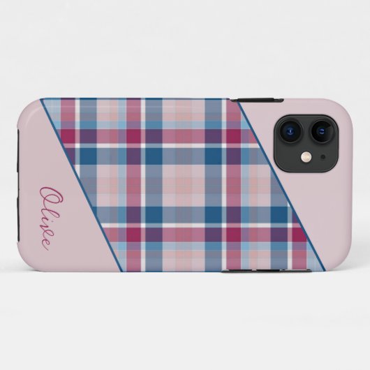 Coque iphone bleu marine rose (Dos (Horizontal))