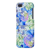 Coque iphone brillant d'hortensia bleu (Dos Gauche)