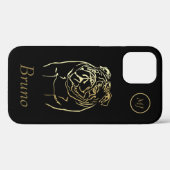 Coque iphone Bulldog Gold/Black personnalisé (Verso (horizontal))