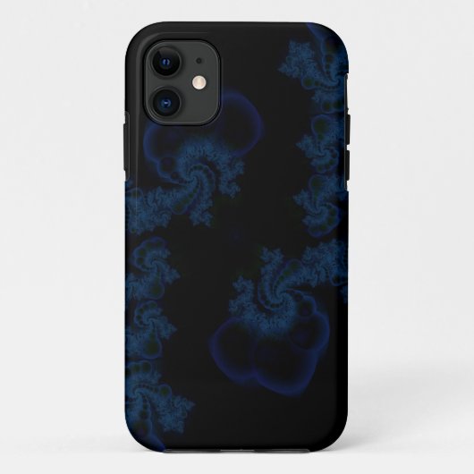 coque iphone cachemire bleu foncé (Dos)