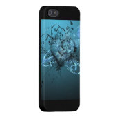 COQUE iPhone CAISSE BLEUE D'IPOD DE COEUR (Dos Droit)