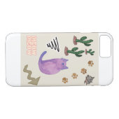 Coque iphone Chat Poisson Cactus Paws Meow (Dos (Horizontal))