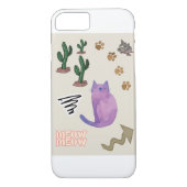 Coque iphone Chat Poisson Cactus Paws Meow (Dos)