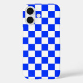 Coque iphone chèque À damiers blanc bleu (Verso)
