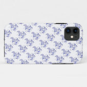 Coque iphone Cheval bleu et blanc (Dos (Horizontal))