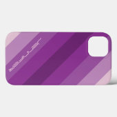 coque iphone cinq bandes diagonales violettes pers (Verso (horizontal))