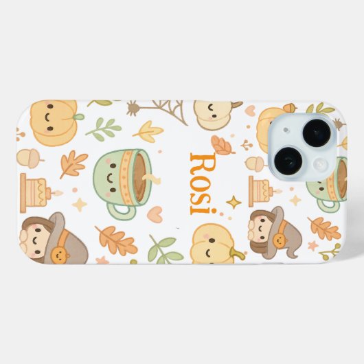 Coque iphone Citrouille d'automne mignon - Nom per (Verso (horizontal))