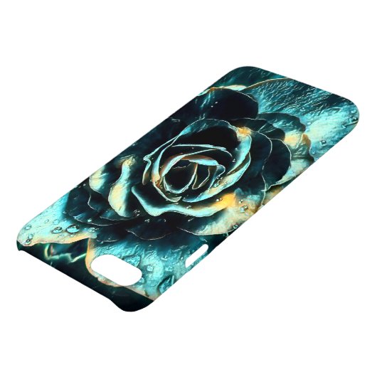 Coque iPhone Conception de rose de bleu (Haut)