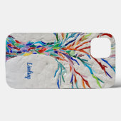 Coque iphone Coque d'arbre de nom personnalisé (Verso (horizontal))