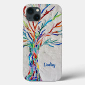 Coque iphone Coque d'arbre de nom personnalisé (Verso)