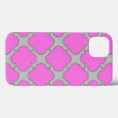 Coque iphone Coque-mat rose et gris Quatrefoil (Verso (horizontal))