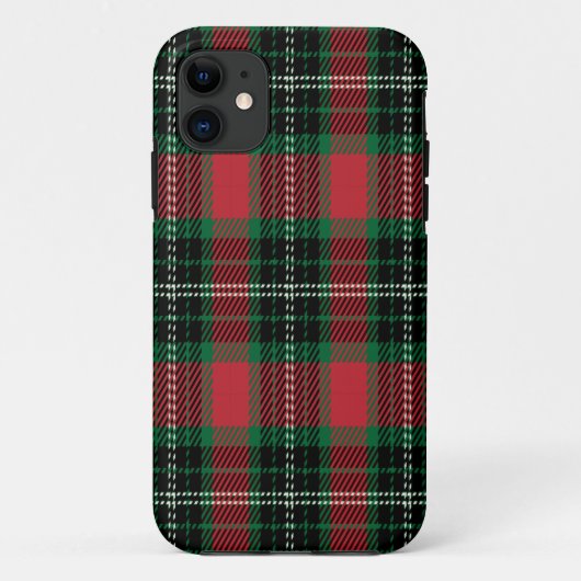 Coque iphone Coque-mat vert et rouge Tartan (Dos)