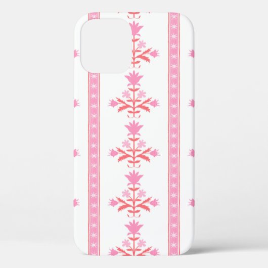 Coque iphone Coque-Mate de rayures de fleurs roses (Verso)