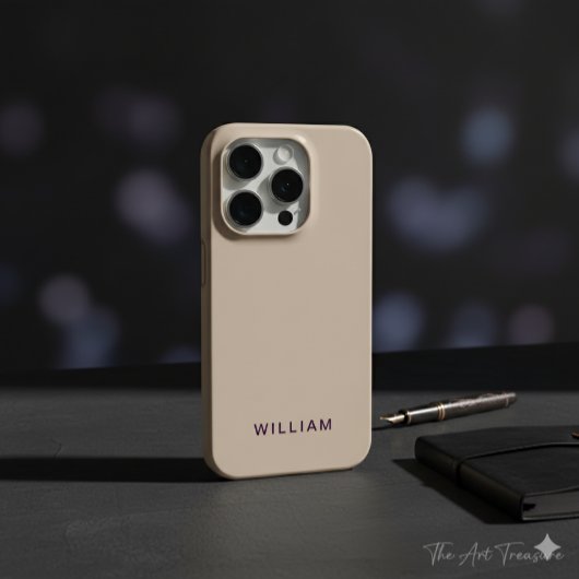 Coque iphone couleur beige personnalisé avec perso
