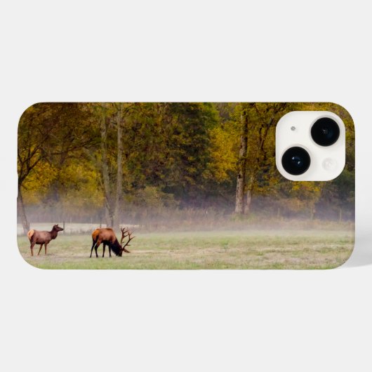 Coque iphone Couple Elk de pâturage (Verso (horizontal))