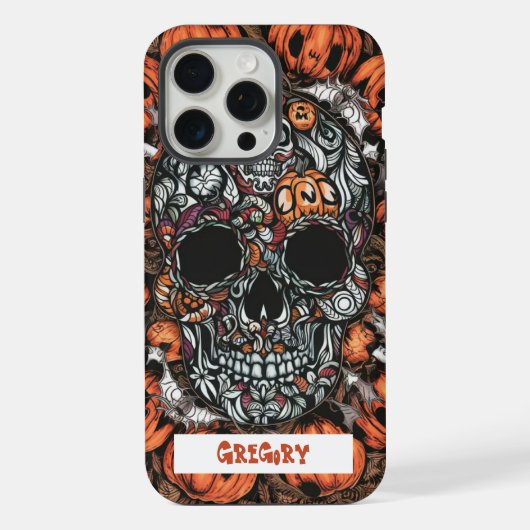 Coque iphone crâne et Citrouille (Verso)