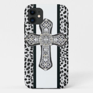 Coque iphone croisé en croûte de fausse pierre
