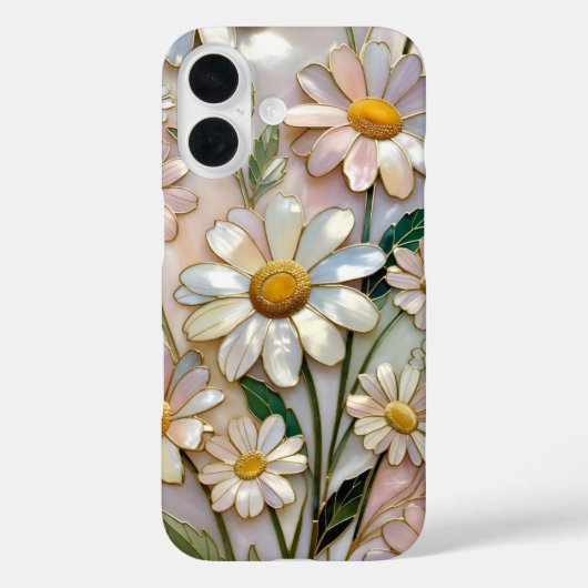 Coque iPhone Cute Daisy Motif vitrail floral (Verso)