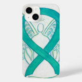 coque iphone d'angle de ruban turquoise pour la se (Verso)
